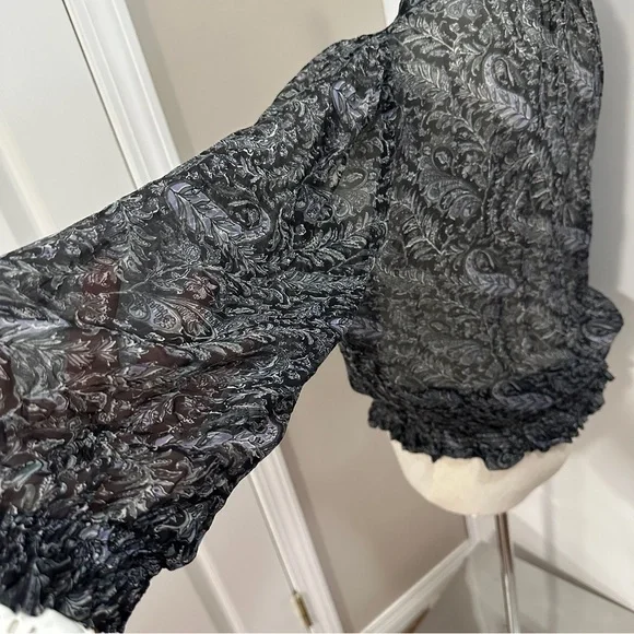 Zara Black and Gray Paisley Blouse - Picture 11 of 11